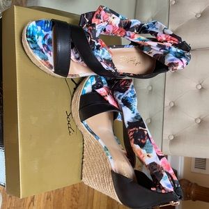 High espadrille ankle wrap sexy shoe